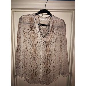 Snake skin sheer blouse